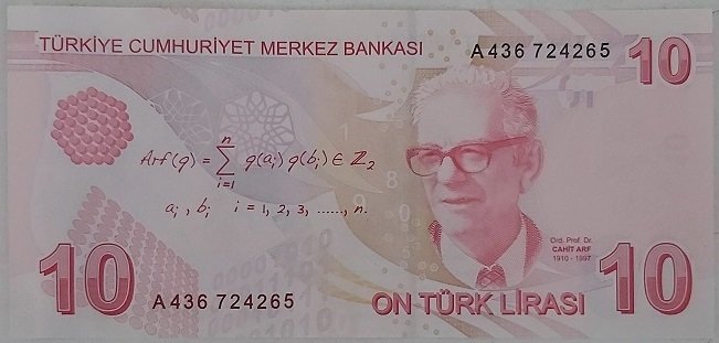 9.Emisyon 1.Tertip 10 Lira A436 724265 Çil