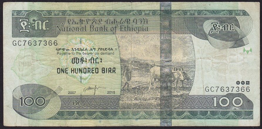 Etiyopya 100 Bırr 2015 Çok Temiz