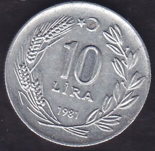 1981 Yılı 10 Lira