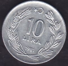 1981 Yılı 10 Lira