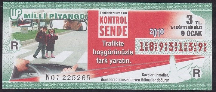 2010 9 OCAK ÇEYREK BİLET - R SERİSİ