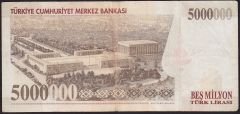 7.Emisyon 5 000 000 Lira F49 130693 Çok Temiz+