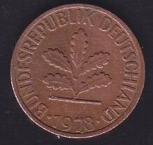Almanya 1 Pfennig 1978 F