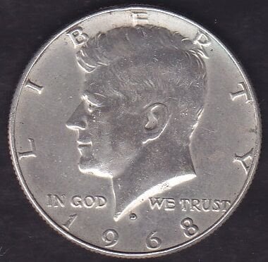 Amerika Yarım Dolar 1968 D Gümüş