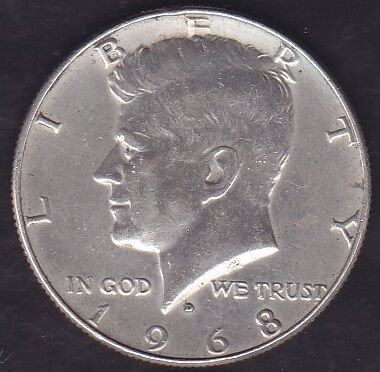 Amerika Yarım Dolar 1968 D Gümüş