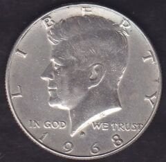 Amerika Yarım Dolar 1968 D Gümüş