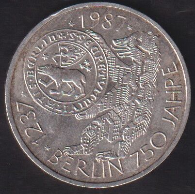 Almanya 10 Mark 1987 Gümüş (Berlin'in 750. Yıldönümü)