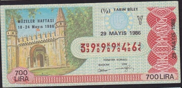 1986 29 Mayıs Yarım Bilet - Y Serisi