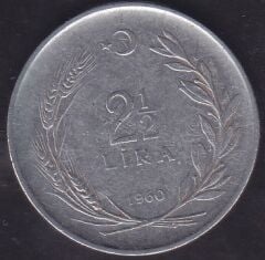 1960 Yılı 2.5 Lira Düz