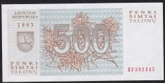 Litvanya 500 Talonu 1993 Çil KF391445