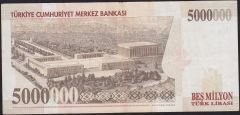 7.Emisyon 5 000 000 Lira F48 789933 Çok Temiz+
