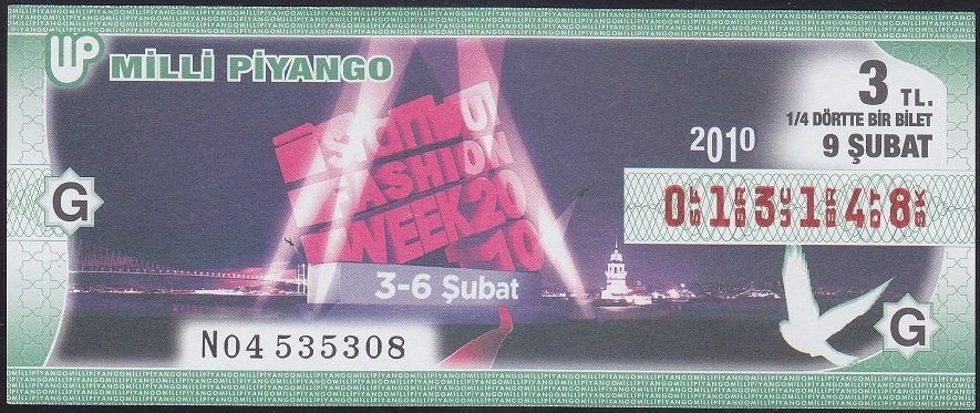 2010 9 ŞUBAT ÇEYREK BİLET - G SERİSİ