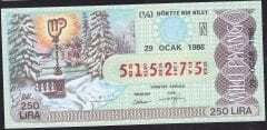 1986 29 Ocak Çeyrek Bilet - N Serisi