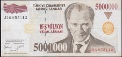 7.Emisyon 5 000 000 Lira J26 955112 Çok Temiz+