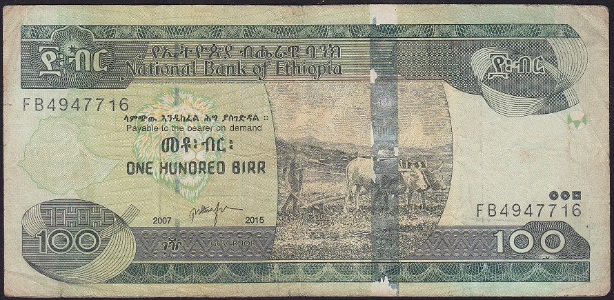 Etiyopya 100 Bırr 2015 Çok Temiz