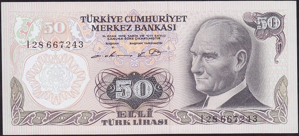 6.Emisyon 1.Tertip 50 Lira I28 667243 Çil