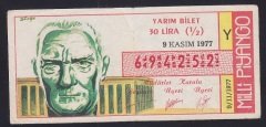 1977 9 KASIM YARIM BİLET