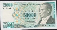7.Emisyon 2.Tertip 50000 Lira L06 298742 Çilaltı Çil