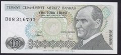 7.EMİSYON 2.TERTİP 10 LİRA D08 316707 ÇİL