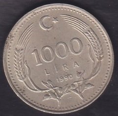 1990 YILI 1000 LİRA ÇEVREMİZİ KORUYALIM ÇİLALTI