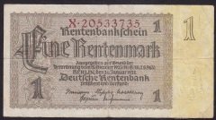 ALMANYA 1 RENTENMARK 1937 ÇOK TEMİZ