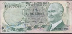 6.Emisyon 1.Tertip 10 Lira E29 206395 Çok Temiz+
