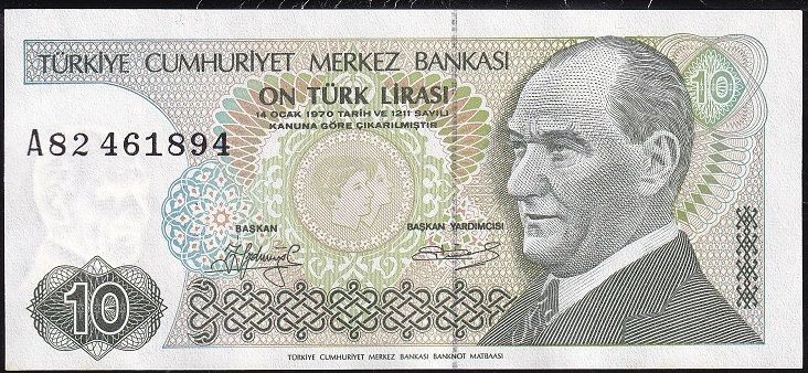 7.Emisyon 1.Tertip 10 Lira A82 461894 Çilaltı Çil
