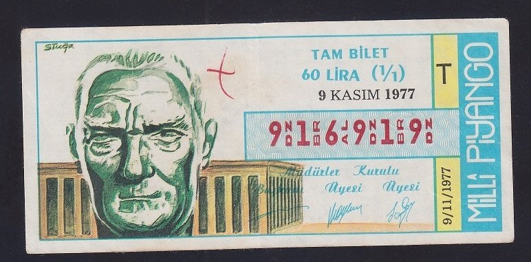 1977 9 KASIM TAM BİLET