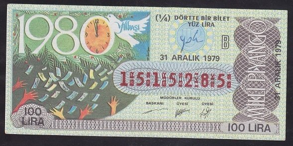 1979 31 ARALIK ÇEYREK BİLET - B SERİSİ