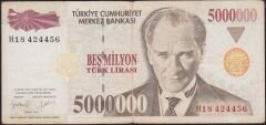 7.Emisyon 5 000 000 Lira H18 424456 Çok Temiz