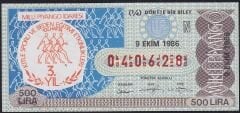 1986 9 Ekim Çeyrek Bilet - N Serisi