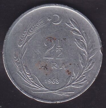 1963 Yılı 2.5 Lira Düz
