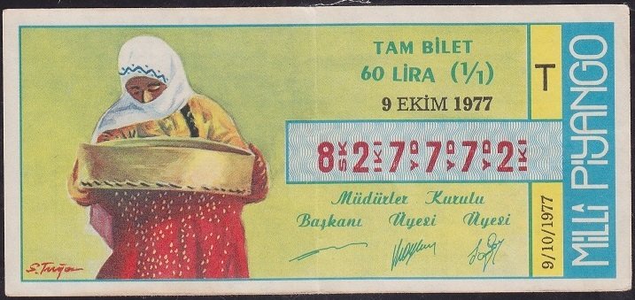 1977 9 Ekim Tam Bilet - T Serisi
