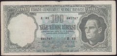 5.EMİSYON 5.TERTİP 100 LİRA Z63 042787 ÇOK TEMİZ