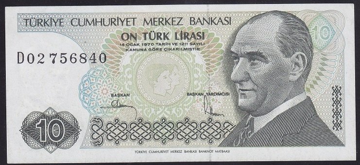 7.EMİSYON 2.TERTİP 10 LİRA D02 756840 ÇİLALTI ÇİL