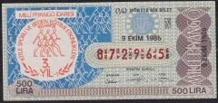 1986 9 Ekim Çeyrek Bilet - N Serisi