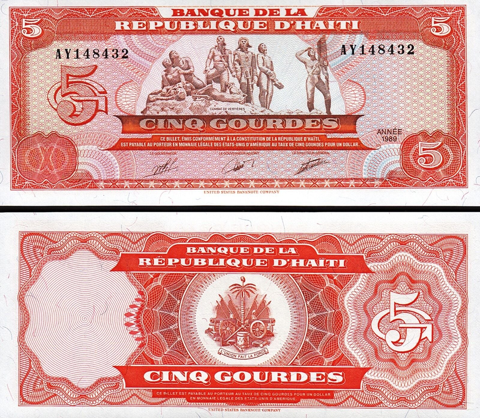 Haiti 5 Gourdes 1989 Çil Pick 255