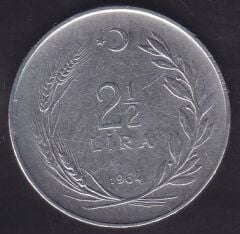 1964 Yılı 2.5 Lira Ters