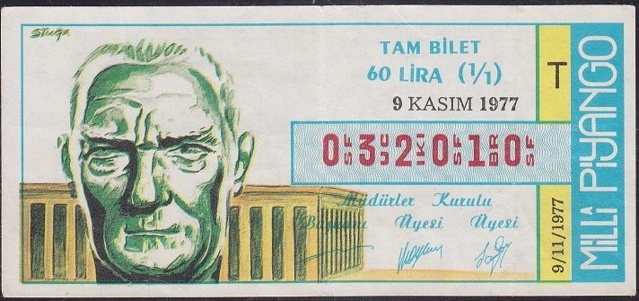 1977 9 Kasım Tam Bilet - T Serisi