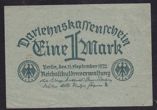 ALMANYA 1 MARK 1922 ÇİLALTI ÇİL