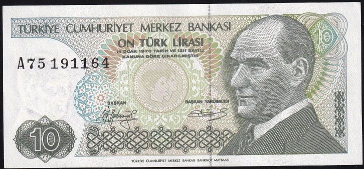 7.Emisyon 1.Tertip 10 Lira A75 191164 Çilaltı Çil
