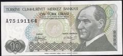 7.Emisyon 1.Tertip 10 Lira A75 191164 Çilaltı Çil