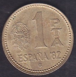 İSPANYA 1 PESETA 1980 ( İSPANYA 1982 FUTBOL ) eski para