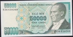 7.EMİSYON 2.TERTİP 50000 LİRA K38 639269 ÇİLALTI ÇİL
