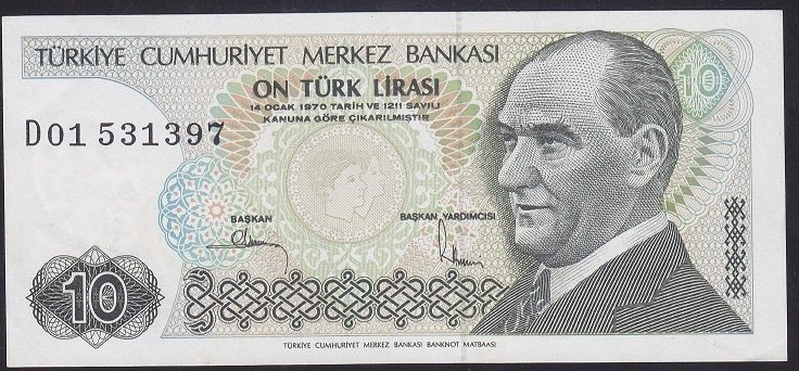 7.EMİSYON 2.TERTİP 10 LİRA D01 531397 ÇİLALTI ÇİL