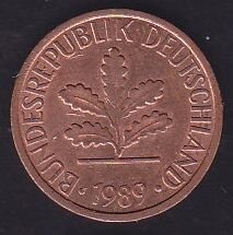 Almanya 1 Pfennig 1989 J