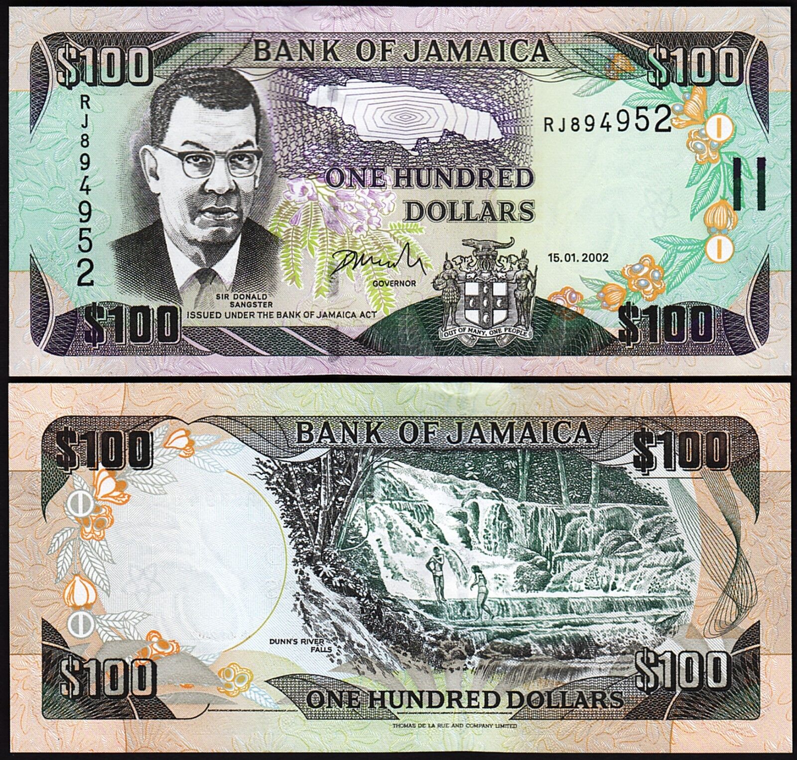 Jamaika 100 Dolar 2002 Çil  Pick 80b