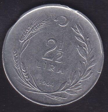 1964 Yılı 2.5 Lira Düz