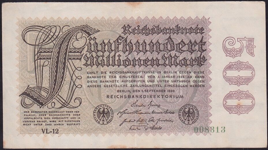 Almanya 500 Mark 1923 Çok Temiz