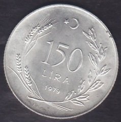 1979 YILI 150 LİRA FAO  HATIRA GÜMÜŞ ÇİLALTI ÇİL